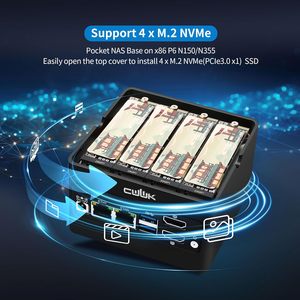 <span class=keywords><strong>Mini</strong></span> PC CWWK Pocket NAS X86 P6 N150 4 baies 2 x I226-V 2.5GbE LAN Micro Serveur DDR5 RAM 4 x M.2 NVMe Petit Ordinateur de Bureau - Product Image 3