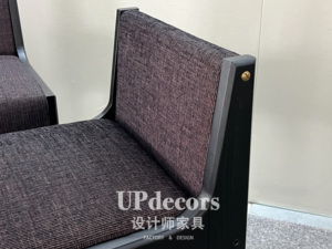 Scandinavian <b>Back</b> Barstool Black Solid Wooden Fabric Lounge Bar <b>Stool</b> Modern Bar High Chair <b>with</b> Solid Wood Frame - Product Image 3