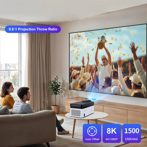 Proyector portátil 4K 1080P, corrección trapezoidal automática, enfoque automático electrónico, 1500 lúmenes, proyector HY450 para exteriores y el hogar - Product Image 5