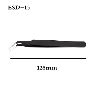 Ensemble de 2 pinces à épiler pointues et courbées en acier inoxydable épaissi noir pour extensions de cils, pinces à épiler pour enlever les poils - Product Image 2