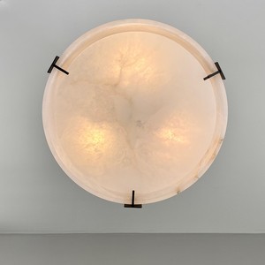 Lustre champignon rond en marbre, suspension LED E27 à tête unique pour salon et chambre à coucher - Product Image 2