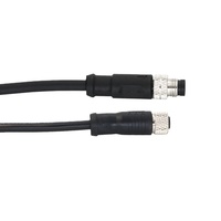 Connecteur d'aviation mâle KRONZ M12 à 3 broches avec câble blindé pré-assemblé de 10 m, droit, noir, assemblage PVC pour câblage industriel