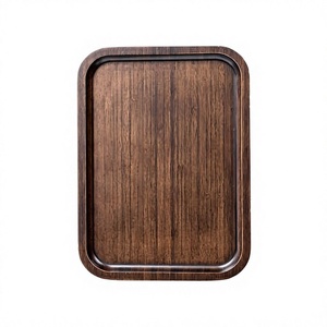Plateau de service rectangulaire en bois poli fait main, durable, au design classique, plateau polyvalent pour aliments et boissons, idéal pour les mariages - Product Image 1