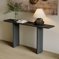 Console de luxe en bois massif de style moderne du milieu du siècle avec miroir pour entrée, salon et villa