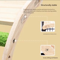 Jouet pour perroquet : échelle nuage colorée en bois massif, balançoire pour oiseaux, accessoires pour cage à oiseaux