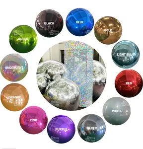 Dev büyük şişme metalik topları renkli ayna topu disko parlak lazer şişme ayna balon dekorasyon için