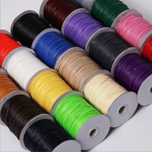 High Quality Cotton Wax String Decoration Braided Rope Waxed Polyester Cord 0.5mm 1mm 2mm - Product Image 1
