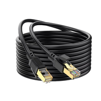 Grosir 40gbps 2000mhz Cat6 Cat6a Cat7 Cat 8 Rj45 1m jaringan Lan kabel Patch konektor Ftp 26 Awg Cat8 kabel Ethernet 1m