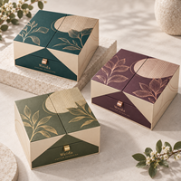 Boîte cadeau de luxe en carton rigide, pliante géométrique, avec ruban de tirage, emballage haut de gamme