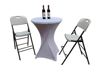 Vente en gros de meubles d'extérieur modernes, table ronde pliable en plastique blanc pour événements et fêtes