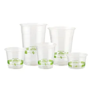 싼 가격 100% 찬 음료를 위한 생물 분해성 Compostable 플라스틱 PLA 공간 컵 다 크기