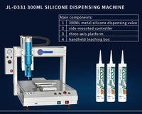Machine de distribution de colle en silicone à trois axes automatique de bureau à grande vitesse 330ML, machine de distribution de colle à deux points