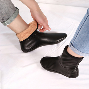 Mùa Đông Unisex Lông Cừu Lót <span class=keywords><strong>PU</strong></span> Da Vớ Sàn Trong Nhà Vớ Ấm Chống Trượt Không Thấm Nước Cao Đầu Vớ Đi Chân Và Giày - Product Image 3