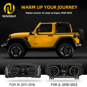 หน้าจอแสดงผลดิจิตอล Navihua Virtual Cockpit สำหรับแผงหน้าปัดมาตรวัดความเร็วแบบ LCD สำหรับรถจี๊ปแรงเลอร์ JL ปี 2011-2017 2018-2023 - Product Image 2