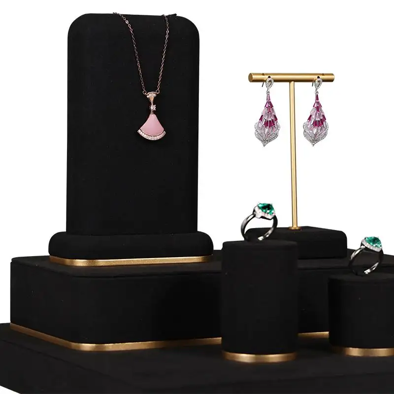 Новейший Элегантный комплект ювелирных изделий, черный цвет, подставка для ювелирных изделий, индивидуальное ожерелье, бюст для ювелирного магазина