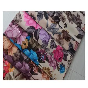 Free Sample 100% Polyester Satin Custom Clothes Canvas Floral Sofa Cover Textile Fabric Printing