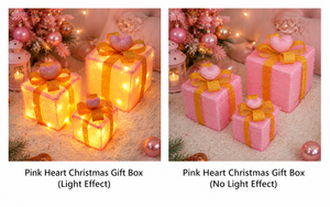 Caja de Regalo Navideña con Luces Decorativas, 3 Piezas, Funciona con Pilas, Control Remoto, Iluminación Navideña para Interiores/Exteriores, 50 LED, IP42 - Product Image 2