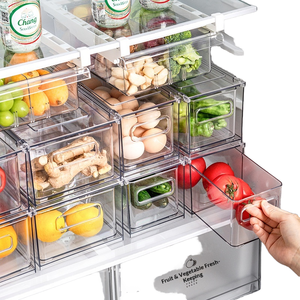 Caja de Almacenamiento Rectangular de Plástico <span class=keywords><strong>para</strong></span> Refrigerador, Apta <span class=keywords><strong>para</strong></span> Alimentos, <span class=keywords><strong>para</strong></span> Uso en la Cocina, Cajón <span class=keywords><strong>para</strong></span> Conservar Frescura, Organizador de Huevos y Frutas Congeladas - Product Image 1