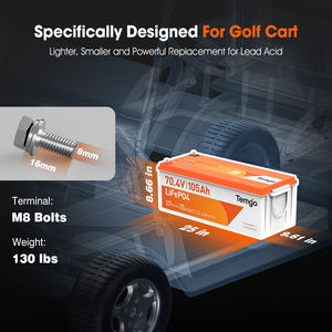 Stok AS Casing plastik 72V 105Ah LiFePO4 baterai Golf Cart baterai Lithium dengan tampilan Lcd pengisi daya - Product Image 2