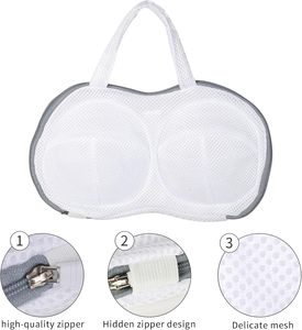 Reusable Polyester Mesh <b>Bra</b> Washing Bag with Zipper Eco-friendly Laundry Storage for Women's Underwear and Clothes - Product Image 3