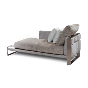 Modern Furniture <b>Stool</b> Ottoman Luxury Leather Upholstered Stainless Steel Leg Bedroom VLIPE-BH-03 Stainless Steel Leg Bedroom Be - Product Image 2