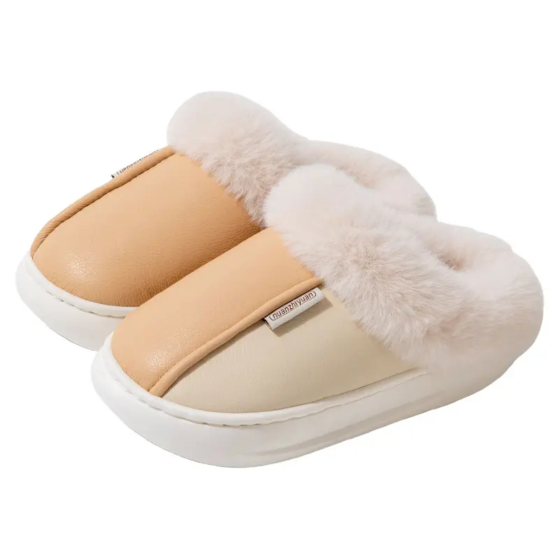 2024 Women's simple style home thickened soles autumn and winter non-slip comfortable couple style warm cotton slippers