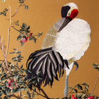 Broderie en soie de Suzhou artisanale, art mural classique de grue et de fleurs, fil de soie mélangé écologique, décoration pour la maison et le bureau