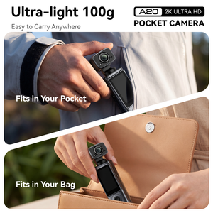 Caméra portable 2K <span class=keywords><strong>HD</strong></span> avec objectif rotatif à 270°, caméra d'action numérique pour vlog, enregistreur, caméra de sport de plein air, caméra de poche - Product Image 5