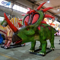 Dinosaures animatroniques grandeur nature pour parc d'attractions, modèle de dinosaure mécanique pour exposition, capteur infrarouge, Styracosaurus