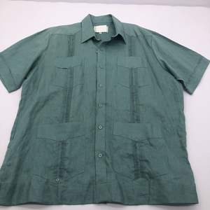 <span class=keywords><strong>Camicia</strong></span> a <span class=keywords><strong>maniche</strong></span> <span class=keywords><strong>corte</strong></span> da <span class=keywords><strong>uomo</strong></span> in <span class=keywords><strong>lino</strong></span> 100% di alta qualità con quattro tasche in stile Guayabera - Product Image 2