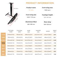 Hydrofoil léger 1050 en carbone pour sports nautiques, planche à voile pour océan et lac, glisse efficace et fluide en eau ouverte AXIS