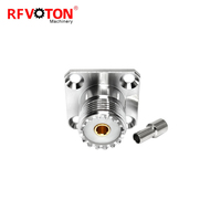 Connecteur RF coaxial UHF femelle à sertir avec bride de montage sur panneau à 4 trous SO239 pour câble RG316 RG174 LMR100