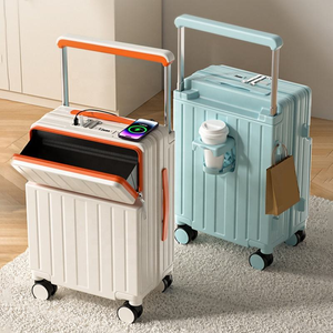 <span class=keywords><strong>Valise</strong></span> à large poignée <span class=keywords><strong>avec</strong></span> porte-gobelet, <span class=keywords><strong>chargeur</strong></span> <span class=keywords><strong>USB</strong></span>, taille <span class=keywords><strong>cabine</strong></span>, <span class=keywords><strong>valise</strong></span> à large tige de traction, <span class=keywords><strong>valise</strong></span> de 20 pouces, <span class=keywords><strong>valise</strong></span> à main - Product Image 5