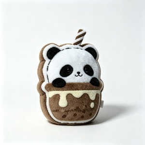 Peluche de panda boba personalizado, peluche de panda con té con leche, peluche de panda con té de burbujas de chocolate, peluche de panda con bebida. - Product Image 1