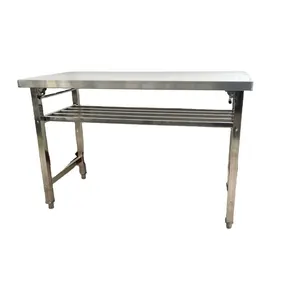 Factory Direct Commercial Portable Foldable Work Table Folding Stainless Steel Bench Outdoor Kitchen Table