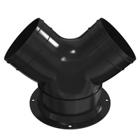 Raccord en Y pour système d'air frais, sortie en plastique ABS, connecteur de conduit de ventilation à bride, réduction de diamètre, modèle ST