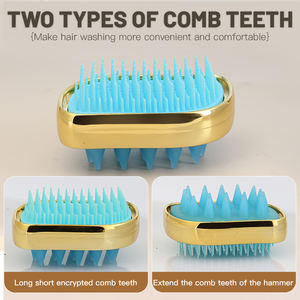 Brosse à <span class=keywords><strong>shampoing</strong></span> double face à double usage Brosse à <span class=keywords><strong>shampoing</strong></span> domestique pour le nettoyage du <span class=keywords><strong>cuir</strong></span> <span class=keywords><strong>chevelu</strong></span> Démangeaisons Peigne de massage Shampooing et grattage Artefact - Product Image 2