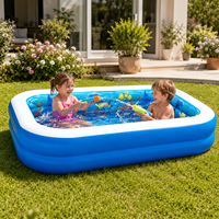 Piscine rectangulaire en PVC à 2 anneaux, motif monde sous-marin, vente en gros d'usine, pour enfants, divertissement aquatique