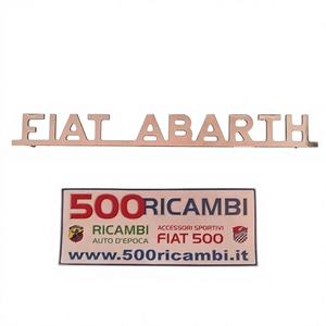 Targa Decorativa Cromata in Metallo con Scritta Abarth per FIAT 500 D L R - Product Image 1