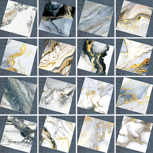 Mạ vàng trắng 600x600 gạch sứ toàn thân sàn tráng men bóng đá cẩm thạch màu xám vuông đánh bóng gạch phòng khách phòng tắm - Product Image 3