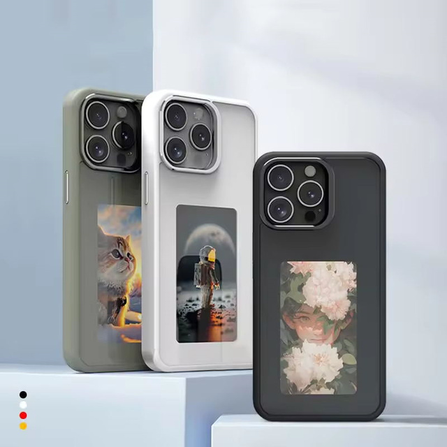 New Upgraded Mryes Luxury Smart E Ink Screen Display Phone Case for iPhone17 16 15 14 Pro Max NFC 4 Color Digital Mobile Cover