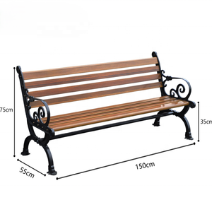 Chaises d'extérieur en bois plastique imperméables, bancs <span class=keywords><strong>de</strong></span> patio en aluminium coulé <span class=keywords><strong>de</strong></span> haute qualité et durables, meubles <span class=keywords><strong>de</strong></span> salon d'extérieur bon marché pour le parc - Product Image 3