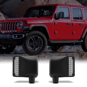 Đen Bìa Rear View gương với màu vàng lần lượt tín hiệu đèn nhà ở DRL Side <span class=keywords><strong>Door</strong></span> gương <span class=keywords><strong>Lights</strong></span> đối với Jeep Wrangler JK 07-17 - Product Image 1