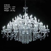 Vente en gros directe d'accessoires de mariage lustre en cristal accessoires en fer forgé de scène de mariage lumières décoratives de plafond en cristal d'argent