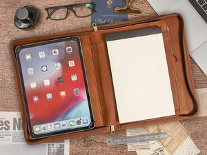 Genuine Leather Portfolio <strong>Folder</strong> <strong>File</strong> Document Organizer <strong>Zip</strong> <strong>Lock</strong> <strong>File</strong> <strong>Holder</strong> China Fashion Portfolio <strong>Folder</strong> - Product Image 4