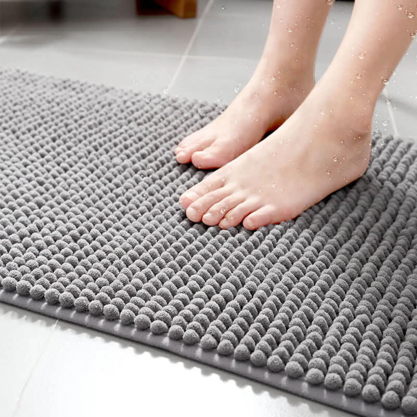 High Quality Ultra Soft Modern Bath Area Rug Microfiber Non Slip Water Absorbent Chenille Bath Rug