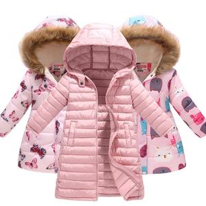 Chaqueta de invierno JACKETOWN para niñas, abrigo con capucha cálido, parka de plumón para niños, ropa de abrigo. - Product Image 1
