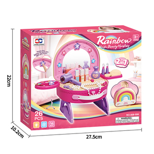 Sac à main <span class=keywords><strong>arc</strong></span>-<span class=keywords><strong>en</strong></span>-<span class=keywords><strong>ciel</strong></span> rose 2 <span class=keywords><strong>en</strong></span> 1 pour fille, jouet de coiffeuse avec lumière et musique - Product Image 4