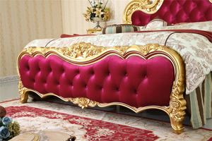 Ensemble de chambre à coucher d'hôtel maison d'hôtes de style américain meubles classiques ensemble de chambre à coucher en bois lit King Size table de nuit commode miroir GD14 - Product Image 5