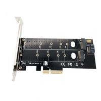 Kartu ekspansi protokol ganda 110mm Pcie ke M.2 Nvme SSD NGFF kartu Riser M-KEY + B-KEY antarmuka ganda stok tinggi warna hitam
